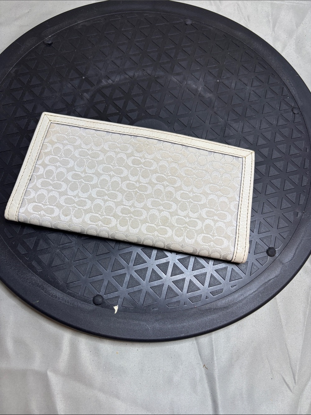 Coach Cream Signature Jacquard Continental Wallet